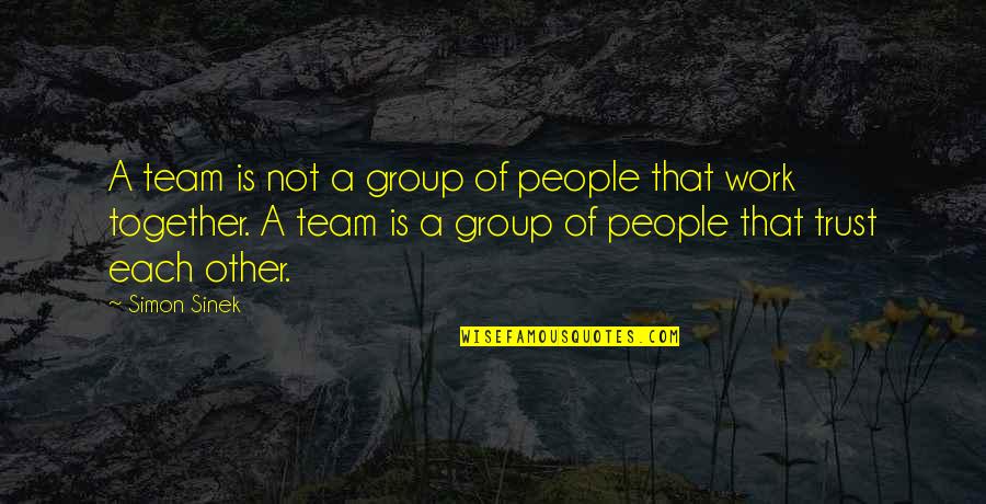 Working Together As A Group Quotes By Simon Sinek: A team is not a group of people