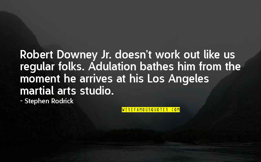 Working Together For One Goal Quotes By Stephen Rodrick: Robert Downey Jr. doesn't work out like us