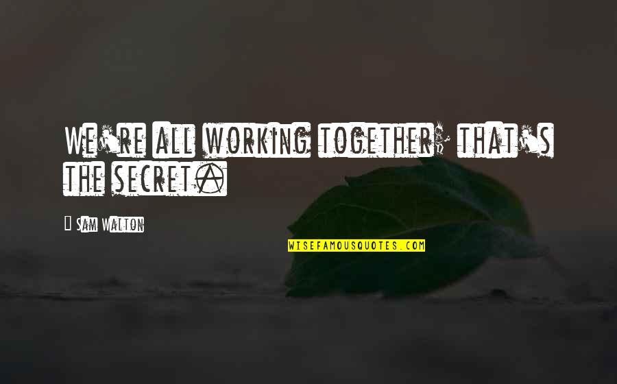 Working Together In Business Quotes By Sam Walton: We're all working together; that's the secret.