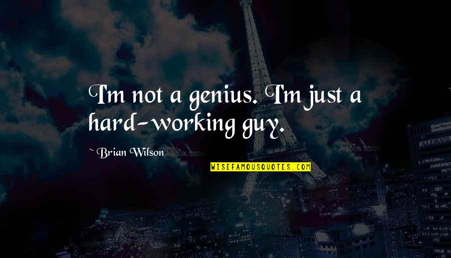 Working Too Hard Quotes By Brian Wilson: I'm not a genius. I'm just a hard-working