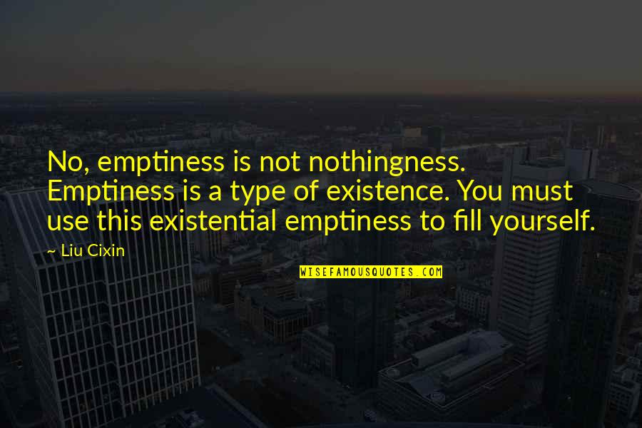 Working Toward Your Dream Quotes By Liu Cixin: No, emptiness is not nothingness. Emptiness is a