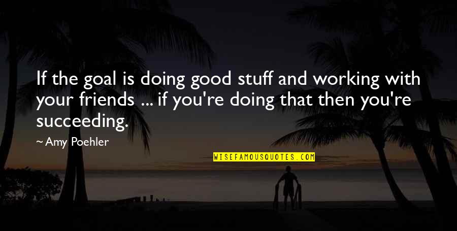 Working With Friends Quotes By Amy Poehler: If the goal is doing good stuff and