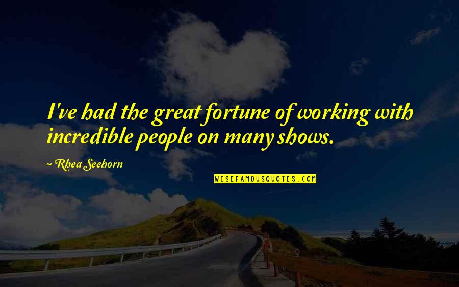 Working With Great People Quotes By Rhea Seehorn: I've had the great fortune of working with