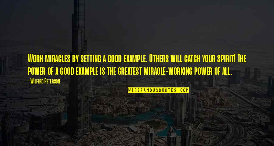 Working With Others Quotes By Wilferd Peterson: Work miracles by setting a good example. Others