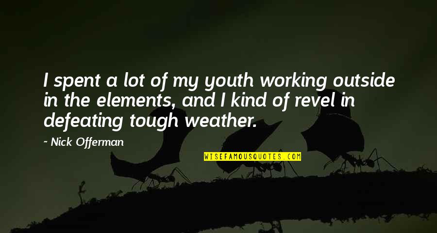 Working With Youth Quotes By Nick Offerman: I spent a lot of my youth working