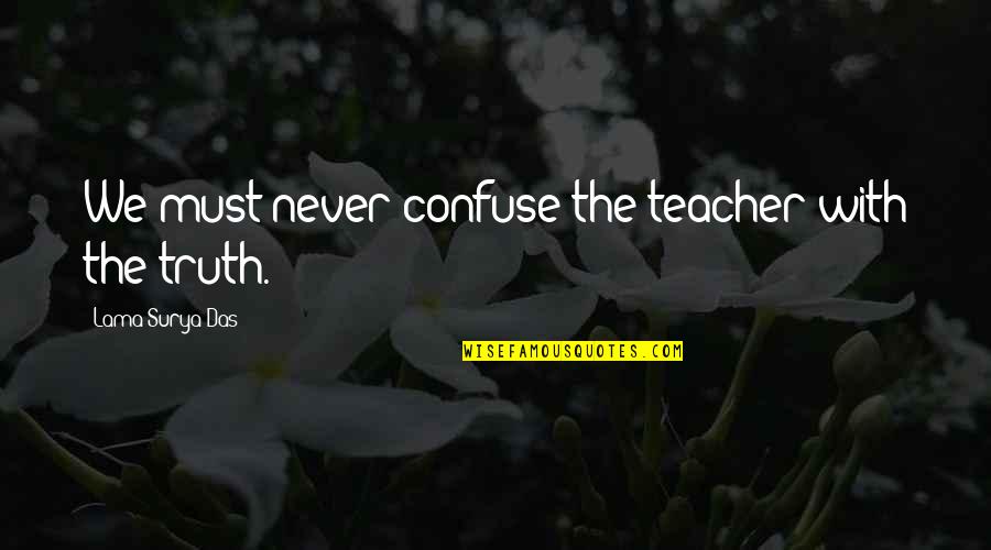 Workmen's Quotes By Lama Surya Das: We must never confuse the teacher with the