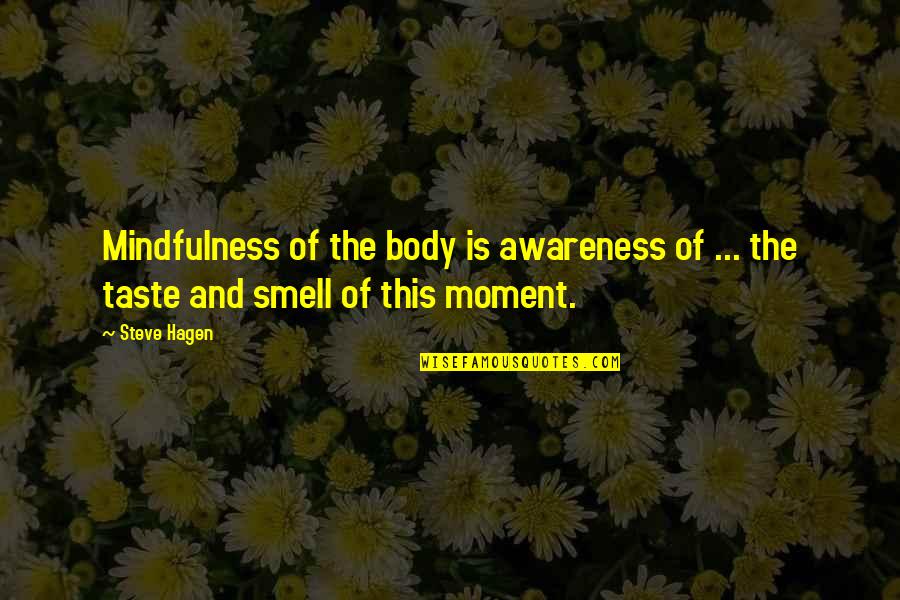 Workout Motivation Kick Quotes By Steve Hagen: Mindfulness of the body is awareness of ...
