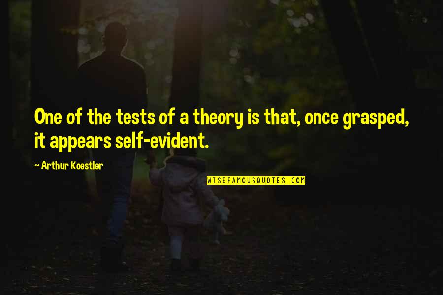 Workout Pain Quotes By Arthur Koestler: One of the tests of a theory is