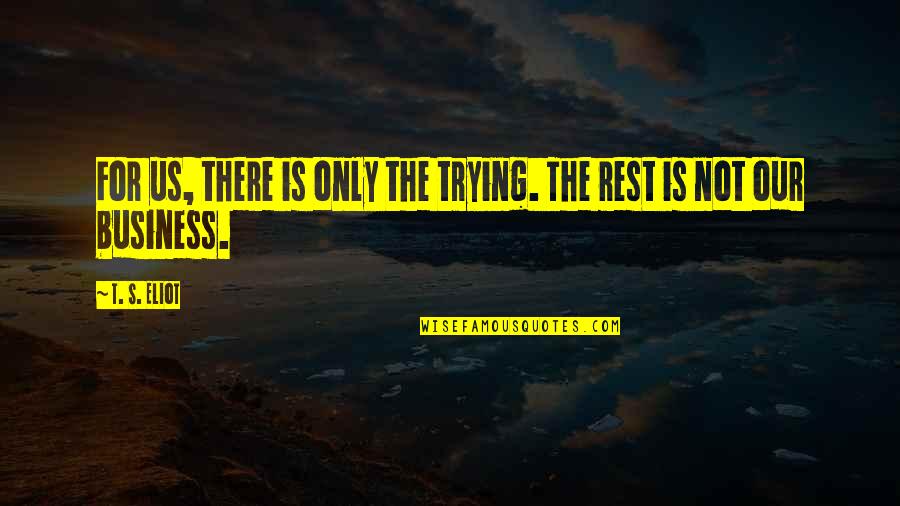 Workout Pain Quotes By T. S. Eliot: For us, there is only the trying. The