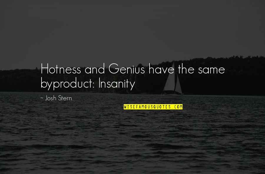 Workstations Quotes By Josh Stern: Hotness and Genius have the same byproduct: Insanity