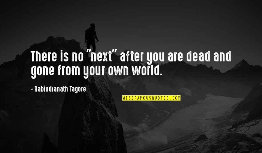 World After Quotes By Rabindranath Tagore: There is no "next" after you are dead