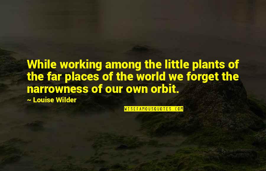 World Among Quotes By Louise Wilder: While working among the little plants of the World Among Quotes By Louise Wilder: While working among the little plants of the
