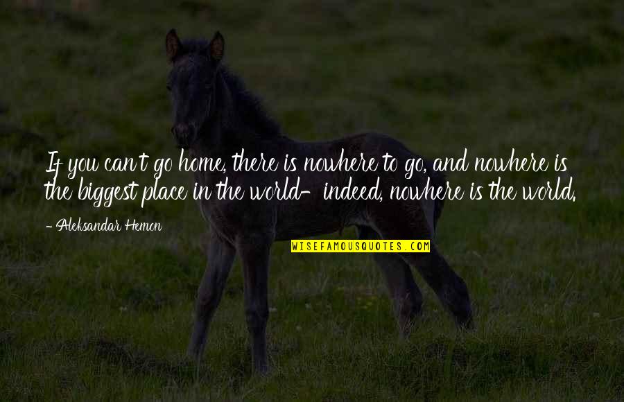 World And Home Quotes By Aleksandar Hemon: If you can't go home, there is nowhere