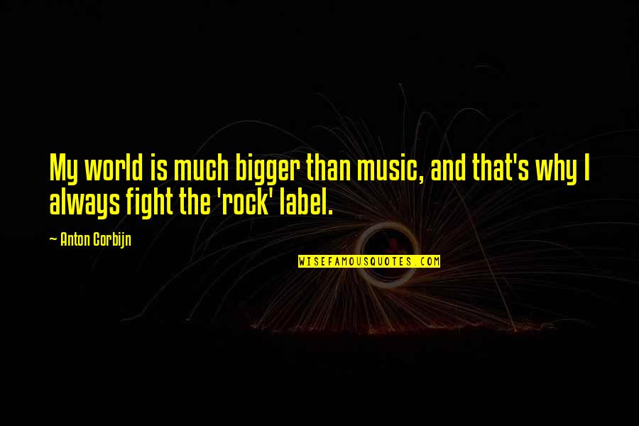 World And Music Quotes By Anton Corbijn: My world is much bigger than music, and