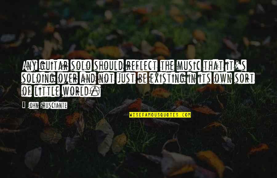 World And Music Quotes By John Frusciante: Any guitar solo should reflect the music that World And Music Quotes By John Frusciante: Any guitar solo should reflect the music that