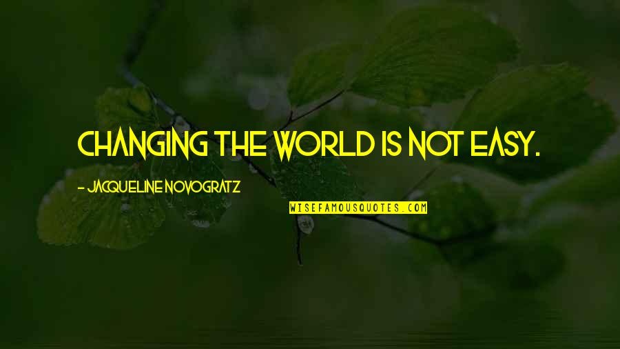 World Changing Quotes By Jacqueline Novogratz: Changing the world is not easy.