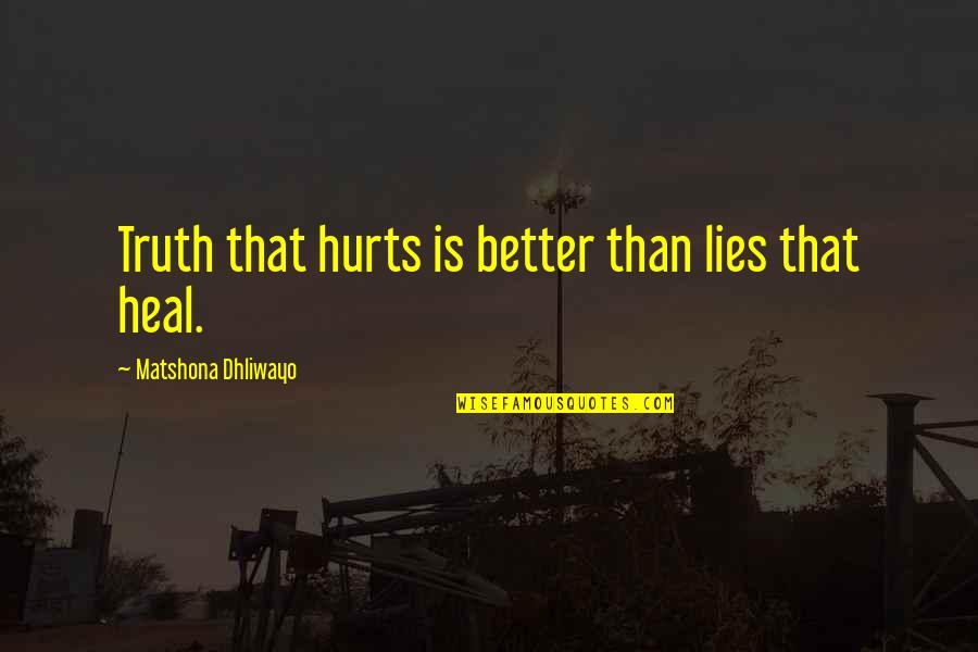 World Cup Wishes Quotes By Matshona Dhliwayo: Truth that hurts is better than lies that