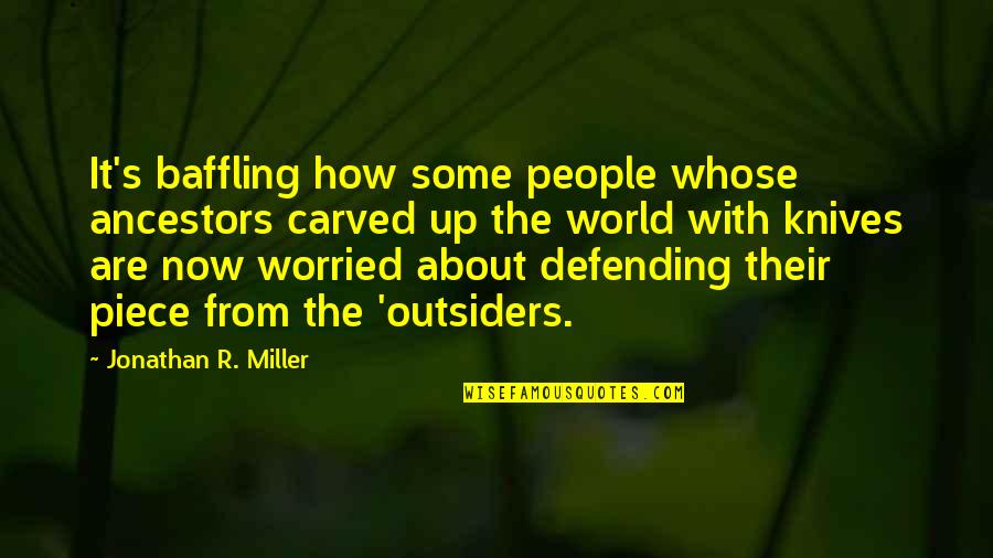 World How Many People Quotes By Jonathan R. Miller: It's baffling how some people whose ancestors carved