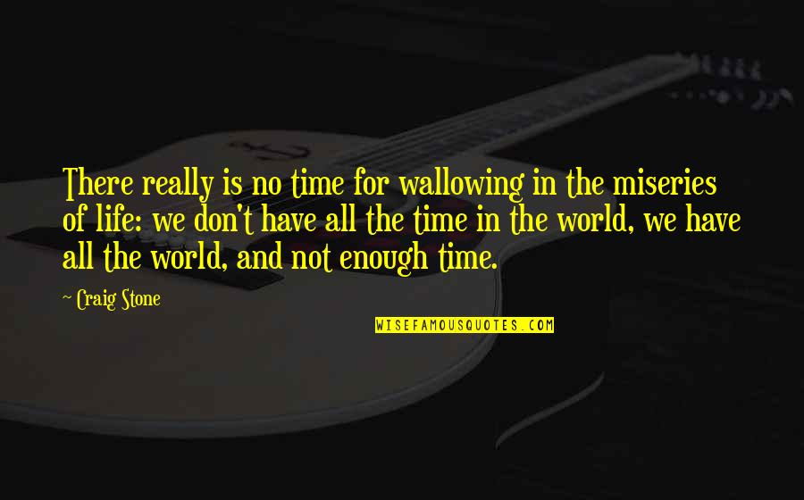 World Is Not Enough Quotes By Craig Stone: There really is no time for wallowing in