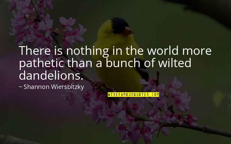 World Is Nothing Quotes By Shannon Wiersbitzky: There is nothing in the world more pathetic