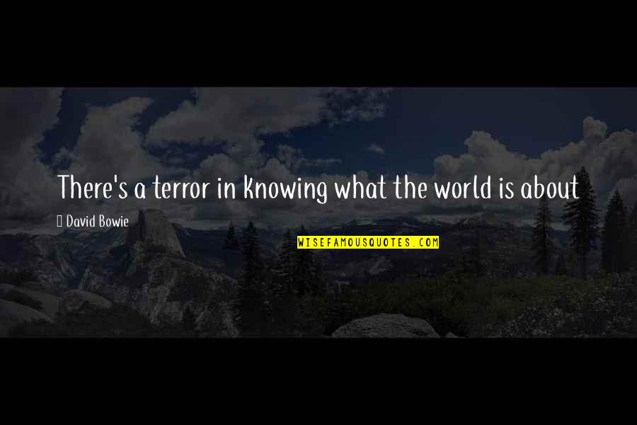 World Knowing Quotes By David Bowie: There's a terror in knowing what the world