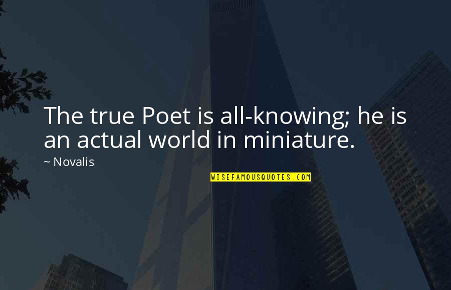 World Knowing Quotes By Novalis: The true Poet is all-knowing; he is an