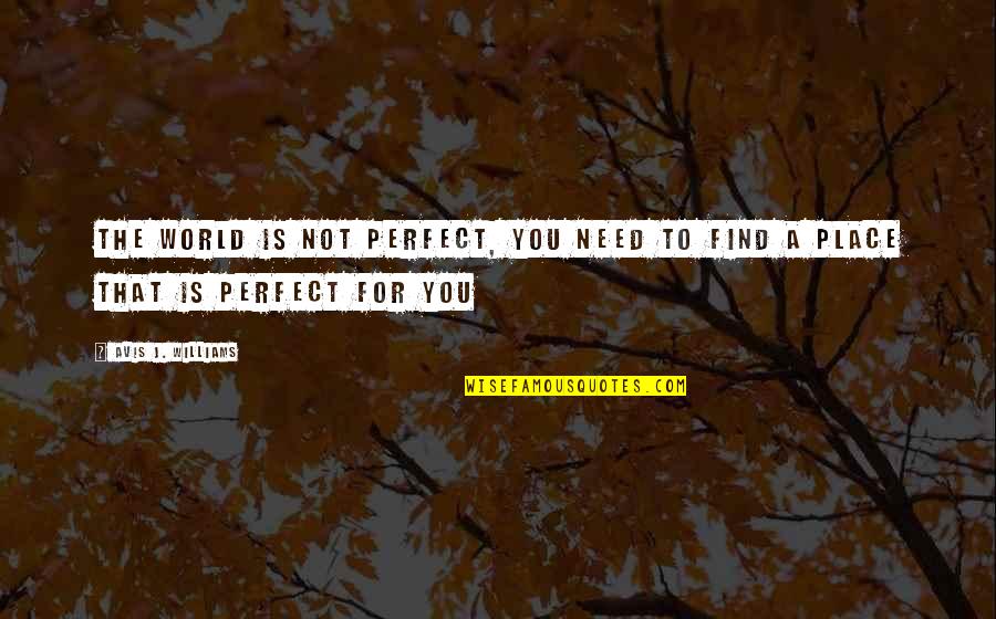 World Not Perfect Quotes By Avis J. Williams: the world is not perfect, you need to