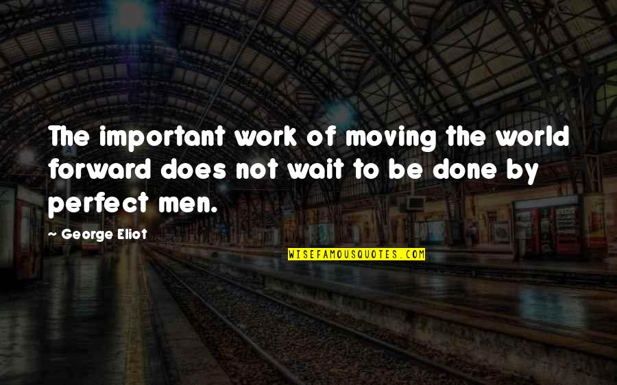 World Not Perfect Quotes By George Eliot: The important work of moving the world forward