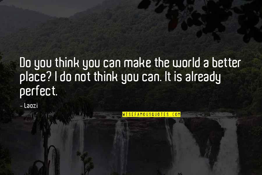 World Not Perfect Quotes By Laozi: Do you think you can make the world