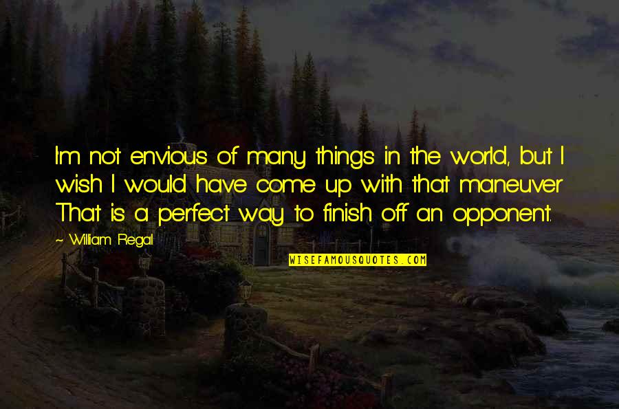 World Not Perfect Quotes By William Regal: I'm not envious of many things in the