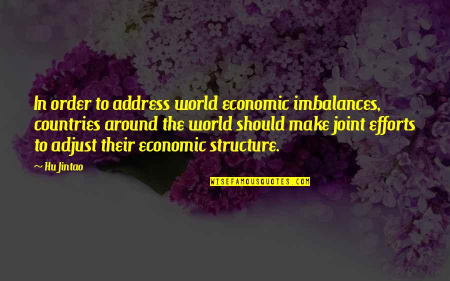 World Order Quotes By Hu Jintao: In order to address world economic imbalances, countries