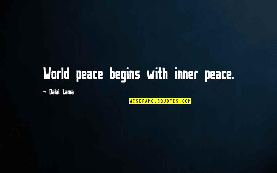 World Peace Inspirational Quotes By Dalai Lama: World peace begins with inner peace.