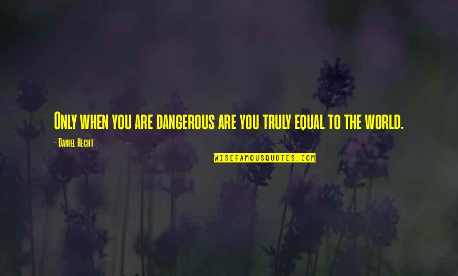 World Power Quotes By Daniel Hecht: Only when you are dangerous are you truly