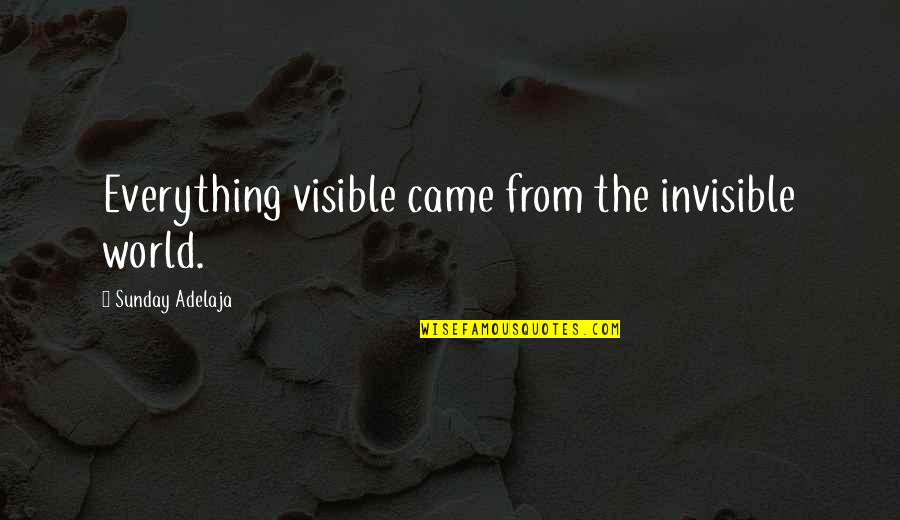 World Quotes Quotes By Sunday Adelaja: Everything visible came from the invisible world.