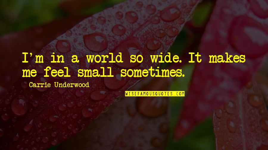 World So Small Quotes By Carrie Underwood: I'm in a world so wide. It makes