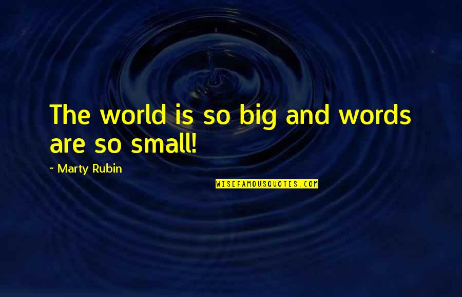 World So Small Quotes By Marty Rubin: The world is so big and words are