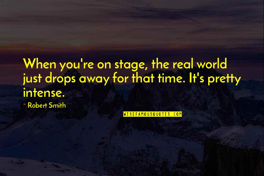 World Stage Quotes By Robert Smith: When you're on stage, the real world just