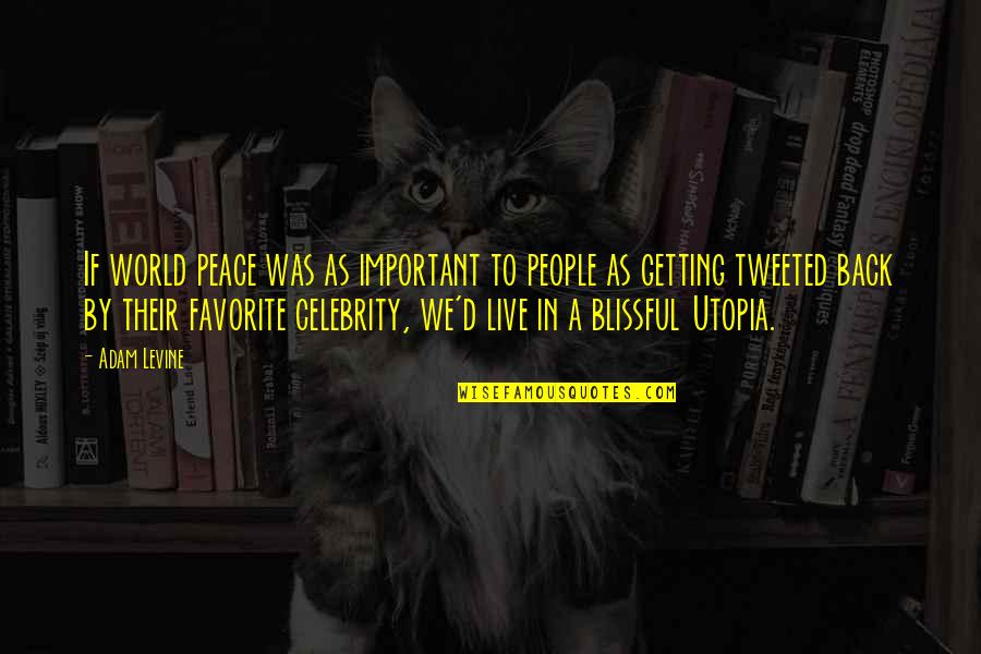 World We Live In Quotes By Adam Levine: If world peace was as important to people
