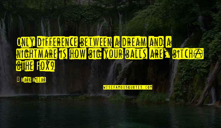 World Weary Quotes By Mark Millar: Only difference between a dream and a nightmare