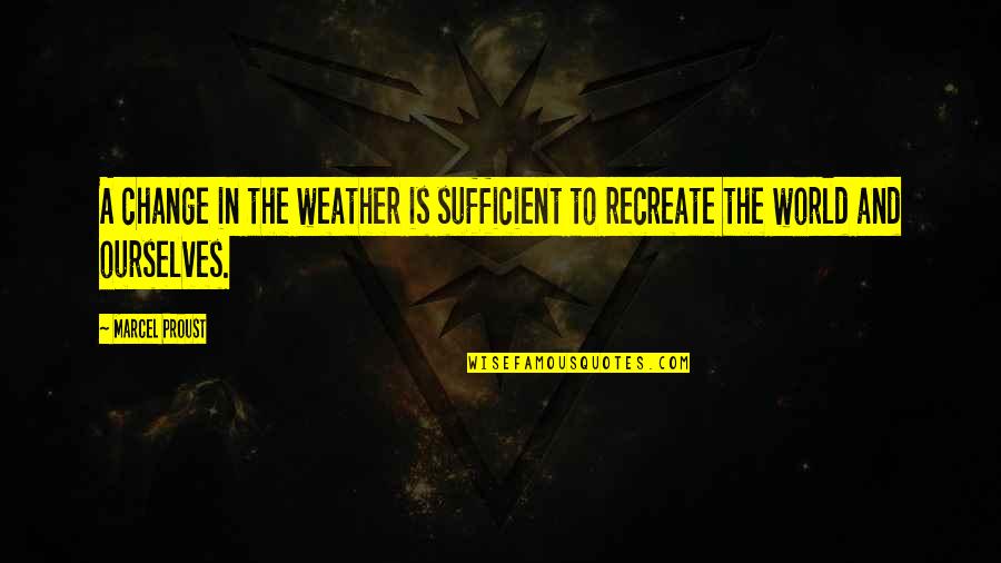World Weather Quotes By Marcel Proust: A change in the weather is sufficient to