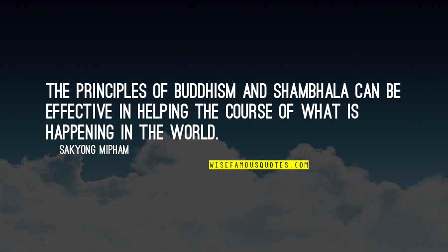 World What Is Happening Quotes By Sakyong Mipham: The principles of Buddhism and Shambhala can be