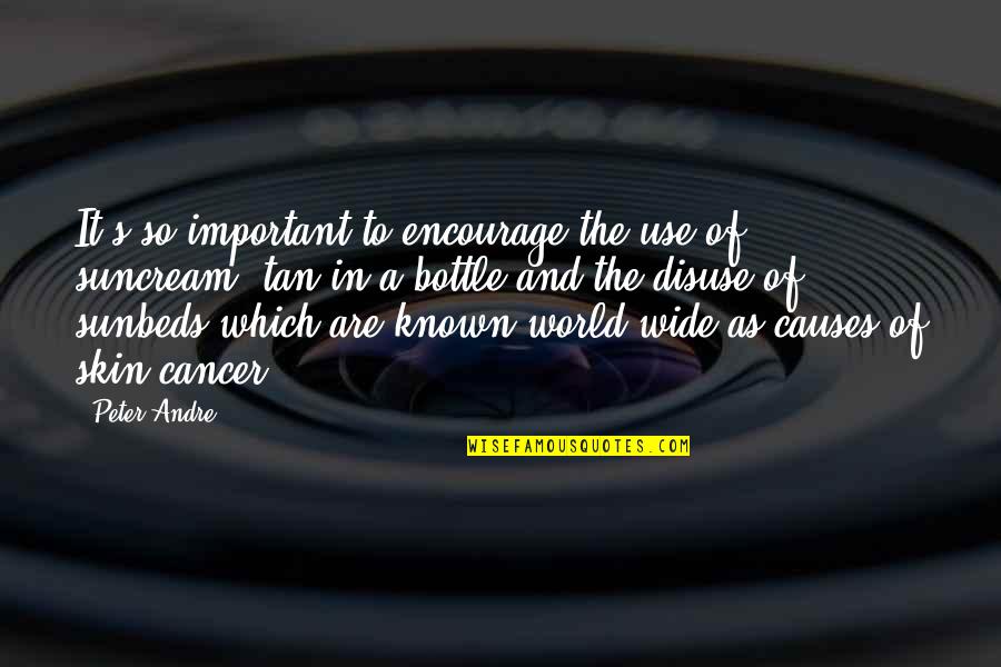 World Wide Known Quotes By Peter Andre: It's so important to encourage the use of