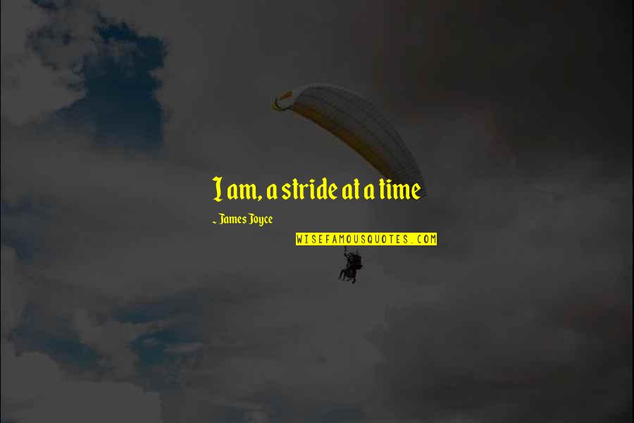 Worldconvulsions Quotes By James Joyce: I am, a stride at a time