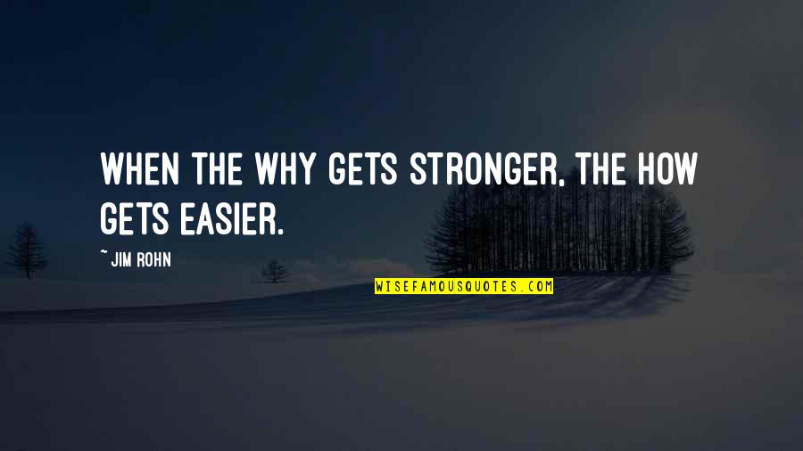 World's Cheesiest Quotes By Jim Rohn: When the why gets stronger, the how gets