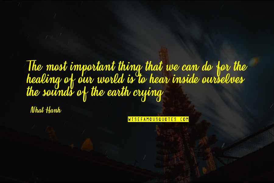 World's Most Important Quotes By Nhat Hanh: The most important thing that we can do
