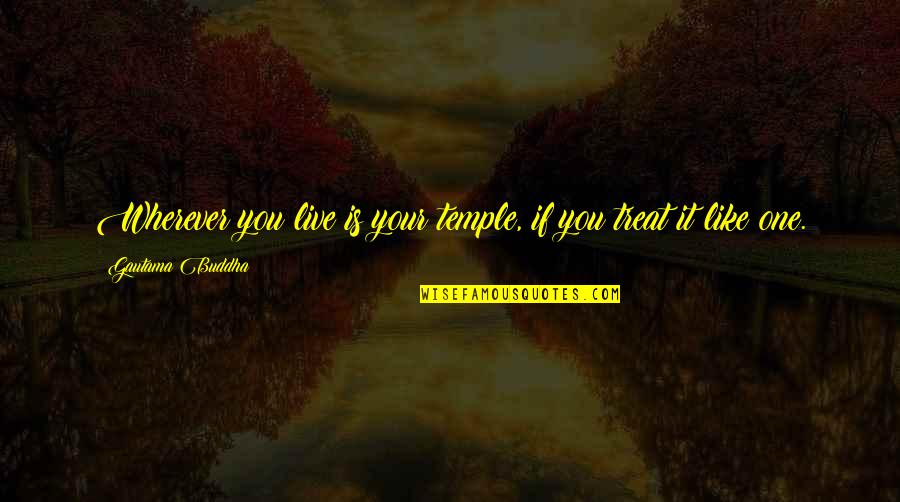 Worlds Worst Quotes By Gautama Buddha: Wherever you live is your temple, if you