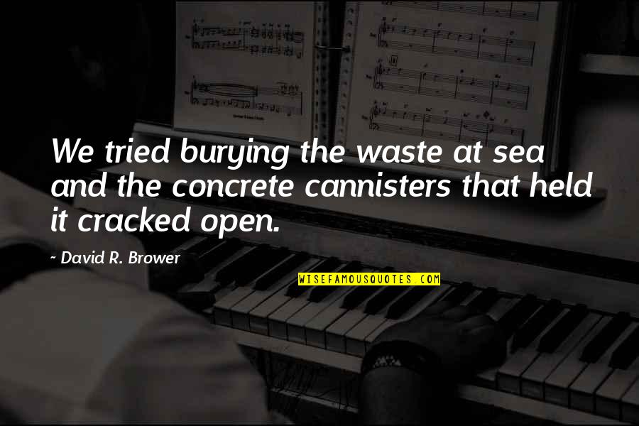 Worn Out Prison Quotes By David R. Brower: We tried burying the waste at sea and