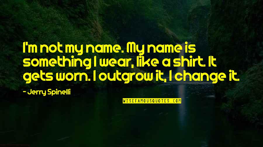 Worn Quotes By Jerry Spinelli: I'm not my name. My name is something
