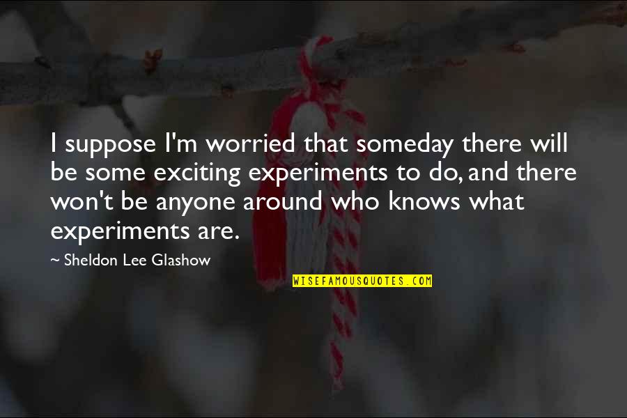 Worried Quotes By Sheldon Lee Glashow: I suppose I'm worried that someday there will