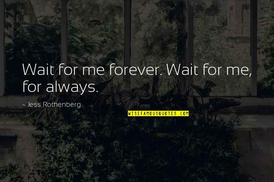 Worries Disappearing At The Beach Quotes By Jess Rothenberg: Wait for me forever. Wait for me, for Worries Disappearing At The Beach Quotes By Jess Rothenberg: Wait for me forever. Wait for me, for